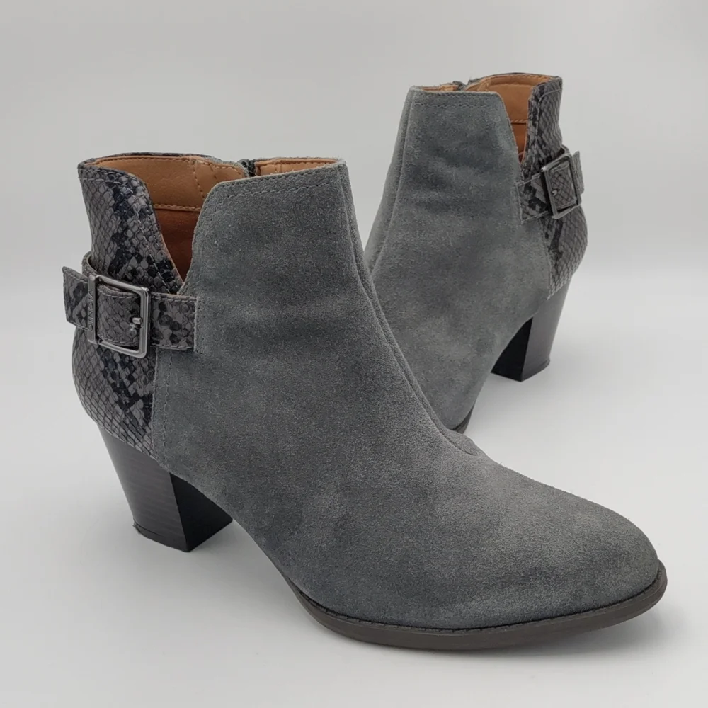 Vionic Naomi Snake Bootie Heels Women's Sz 8.5